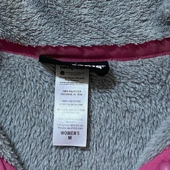 Patagonia Re-Tool Snap-T Gray Pink Pullover Fleece M - Picture 12 of 13